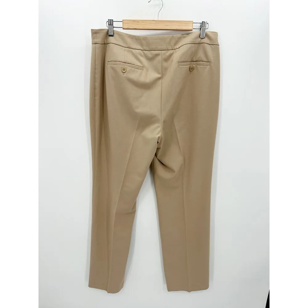 Talbots Women Tan Khaki Heritage Dress Pants Slacks Trousers Business Size 12 - Image 2