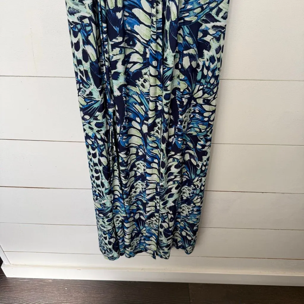 Cocomo Women’s 1X Blue Patterned Stretchy Dress Plus Size Maxi - Image 2