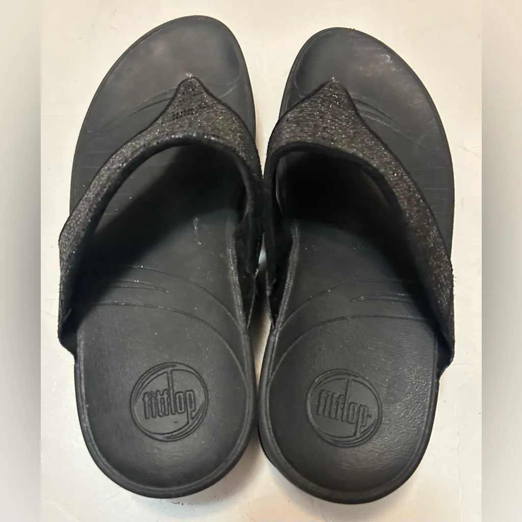 FitFlop  Black Glitter Sandals - Image 3