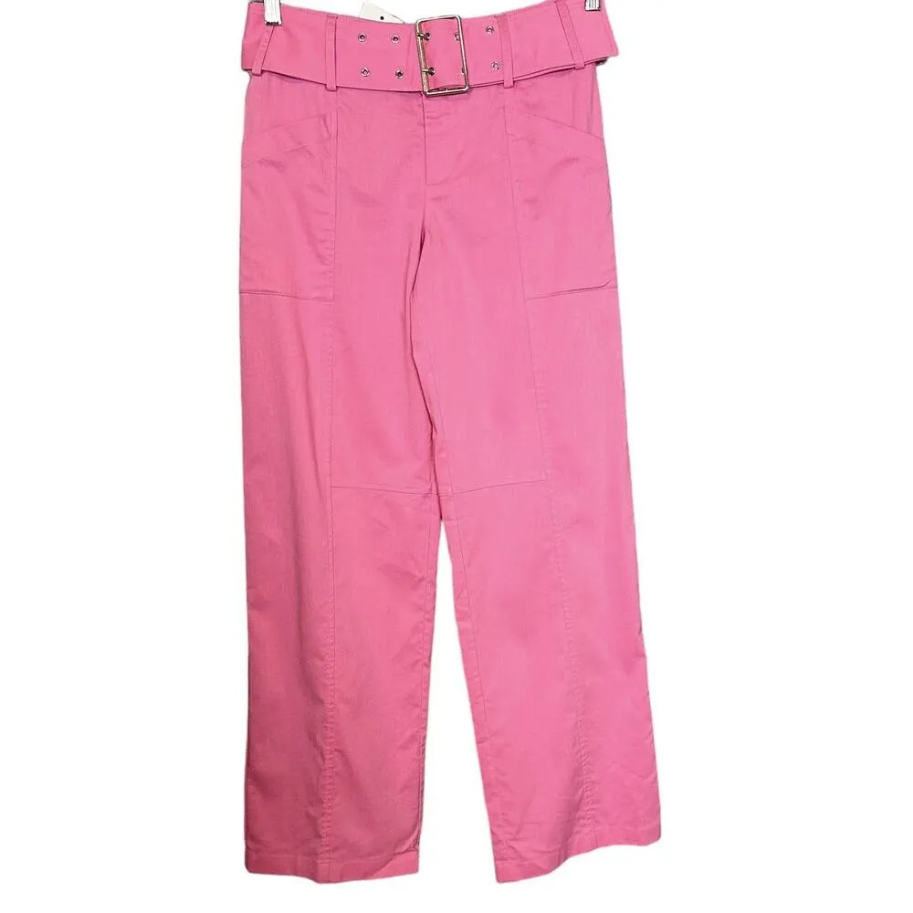 Lovers + Friends Barbie Pink Trouser Pants SMALL Work Straight Revolve $208 NEW - Image 4