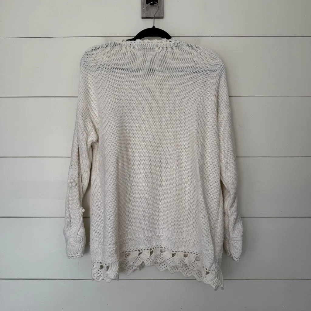 Rebecca Stone Women’s One Size Vintage White Boho Sweater Pullover - Image 3