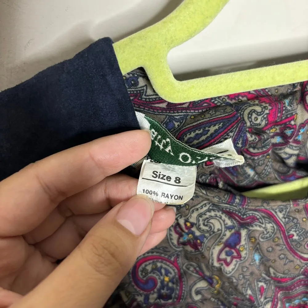 Patty O'Neil Brown Floral Vintage Midi Dress Sz 8 - Image 6