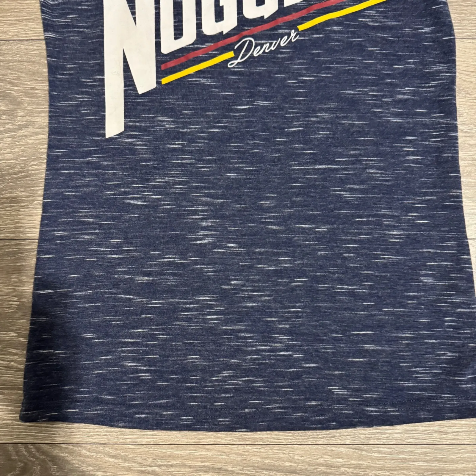 Womens NBA Denver Nuggets Nostalgia  V Neck T Shirt Size Medium Heathered Blue - Image 9