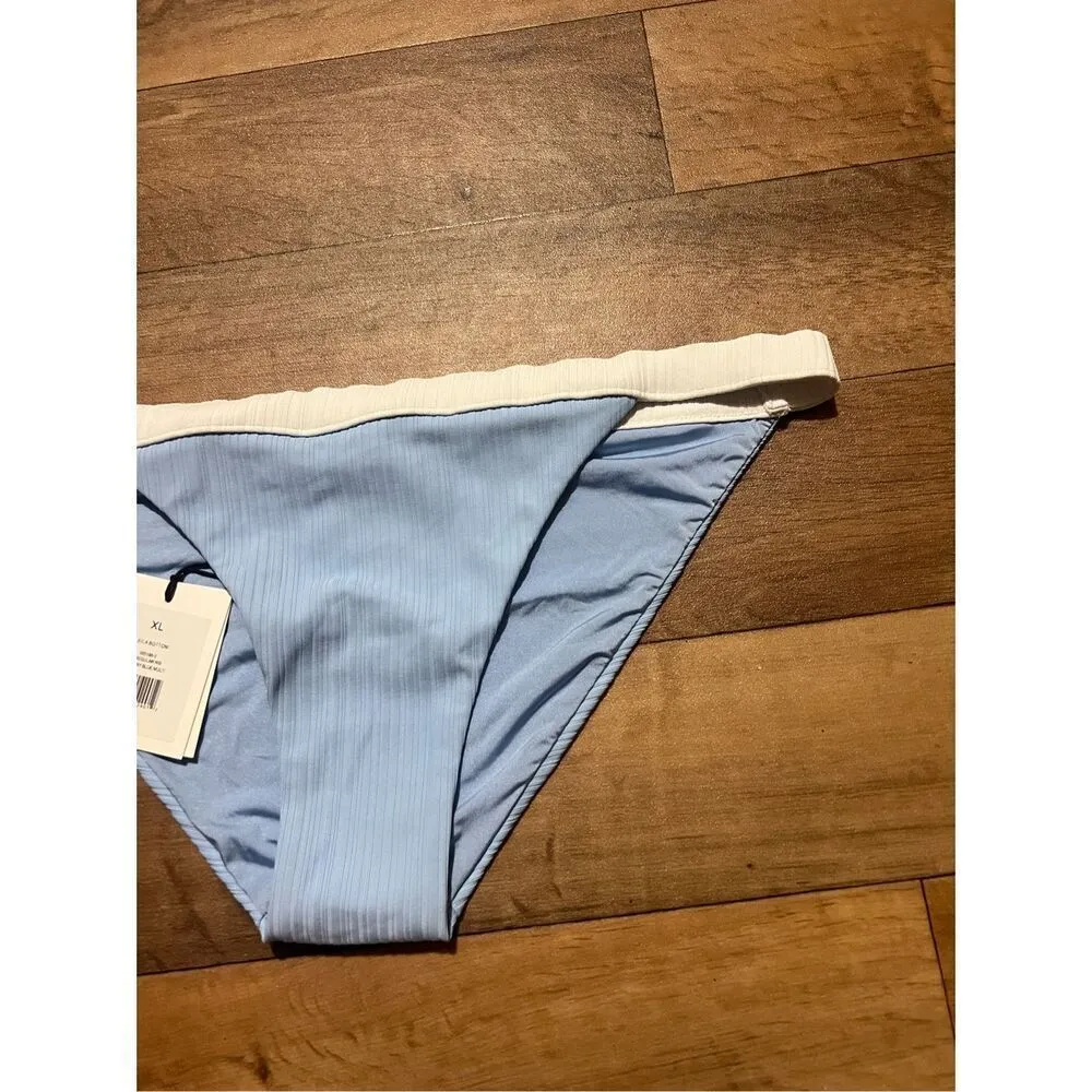 Onia Leila Blue With White Trim Bikini Bottom Woman’s Size XL NEW MSRP $95 - Image 2