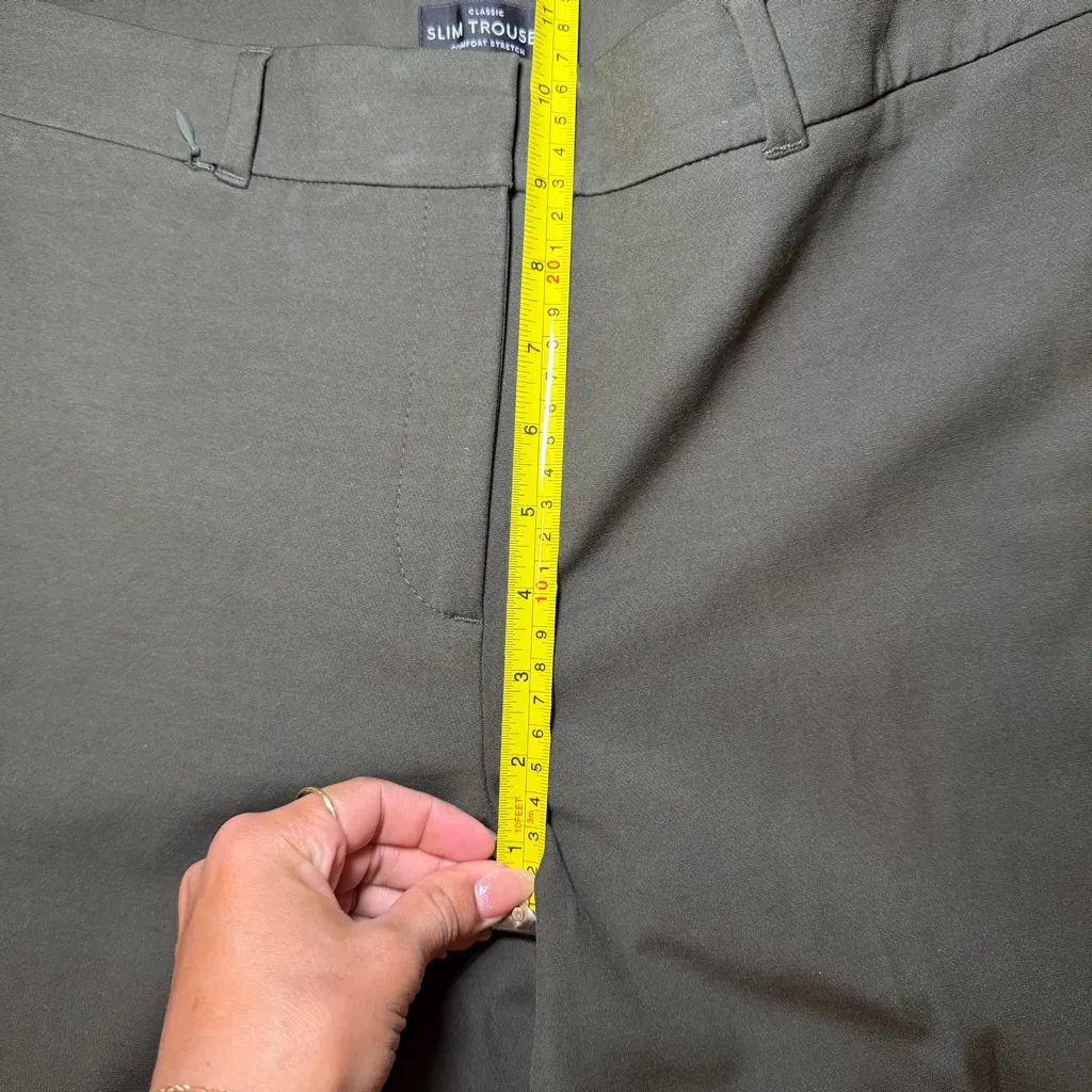 White House Black Market Green Slim Fit Dress Pants Size 6 Wide Leg Stretch - Image 11