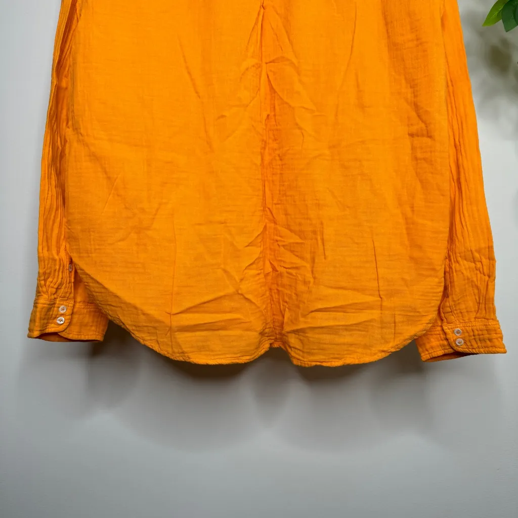 Xirena Gauze Cotton Scout Button Down Blouse size L Large Orange - Image 7