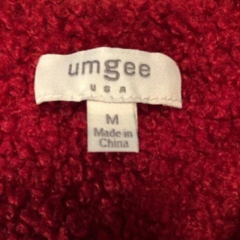 Umgee Teddy Vest Zipper Dark Red M - Image 7