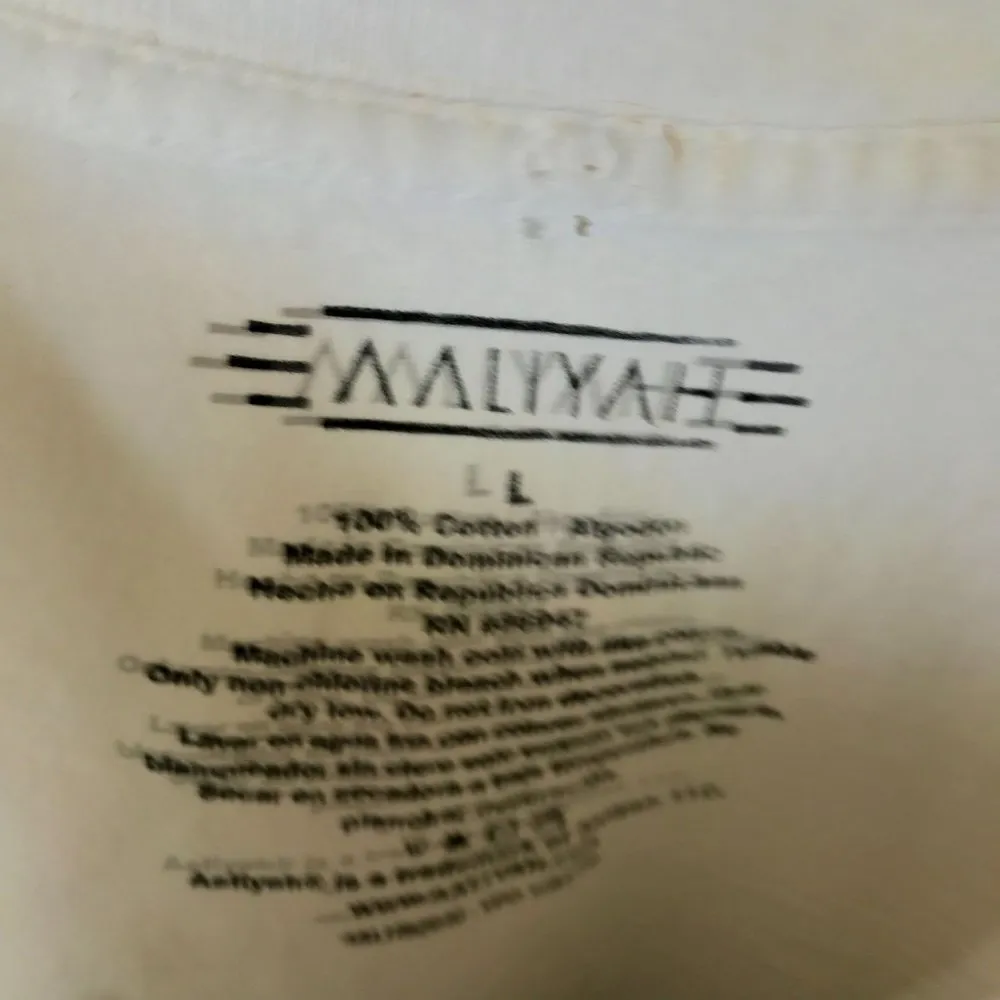 Aaliyah American Singer T Shirt RNB Princess Graphic Tee 100% Cotton White Large - Image 4