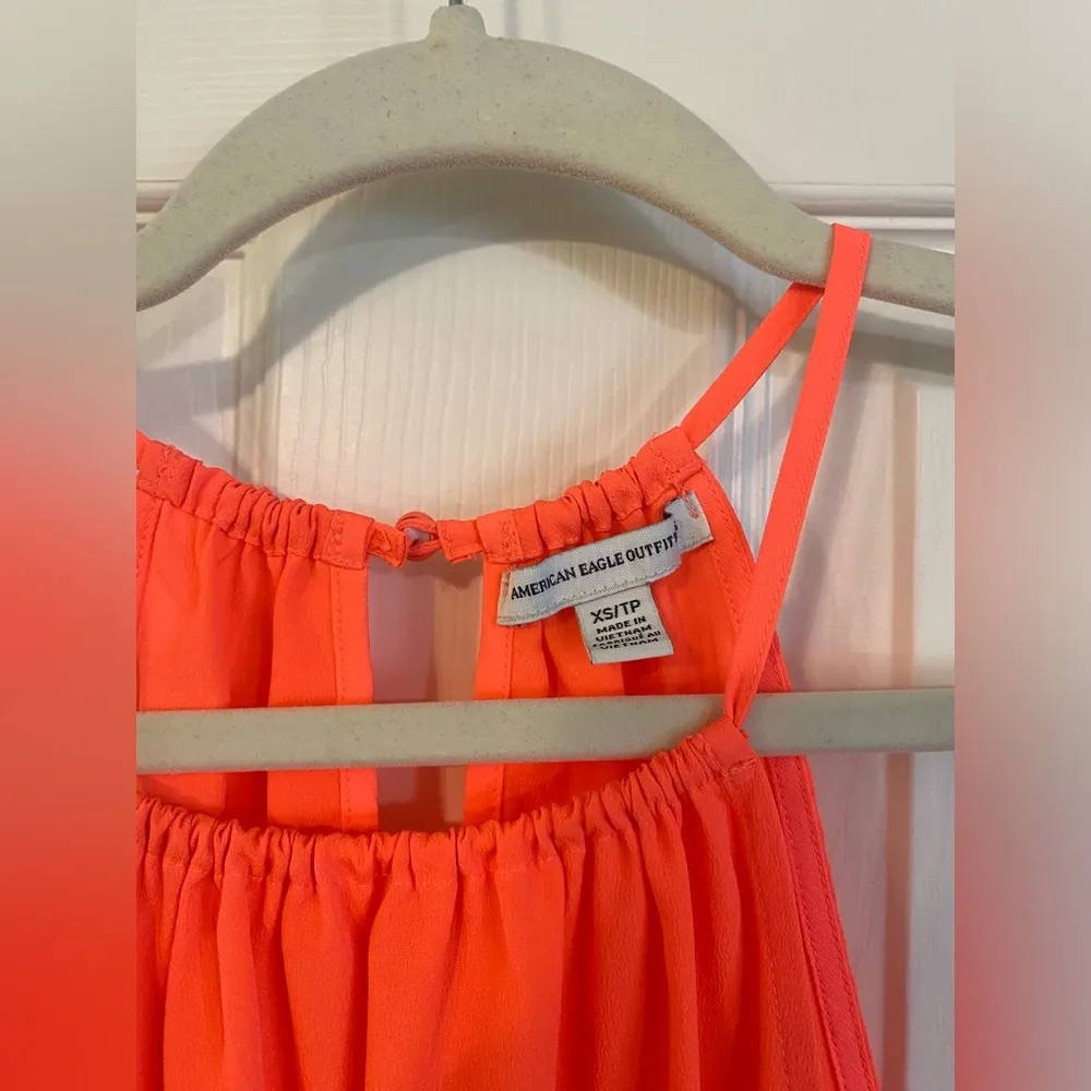 American Eagle | Neon Orange Halter Dress, Size XS - Image 2