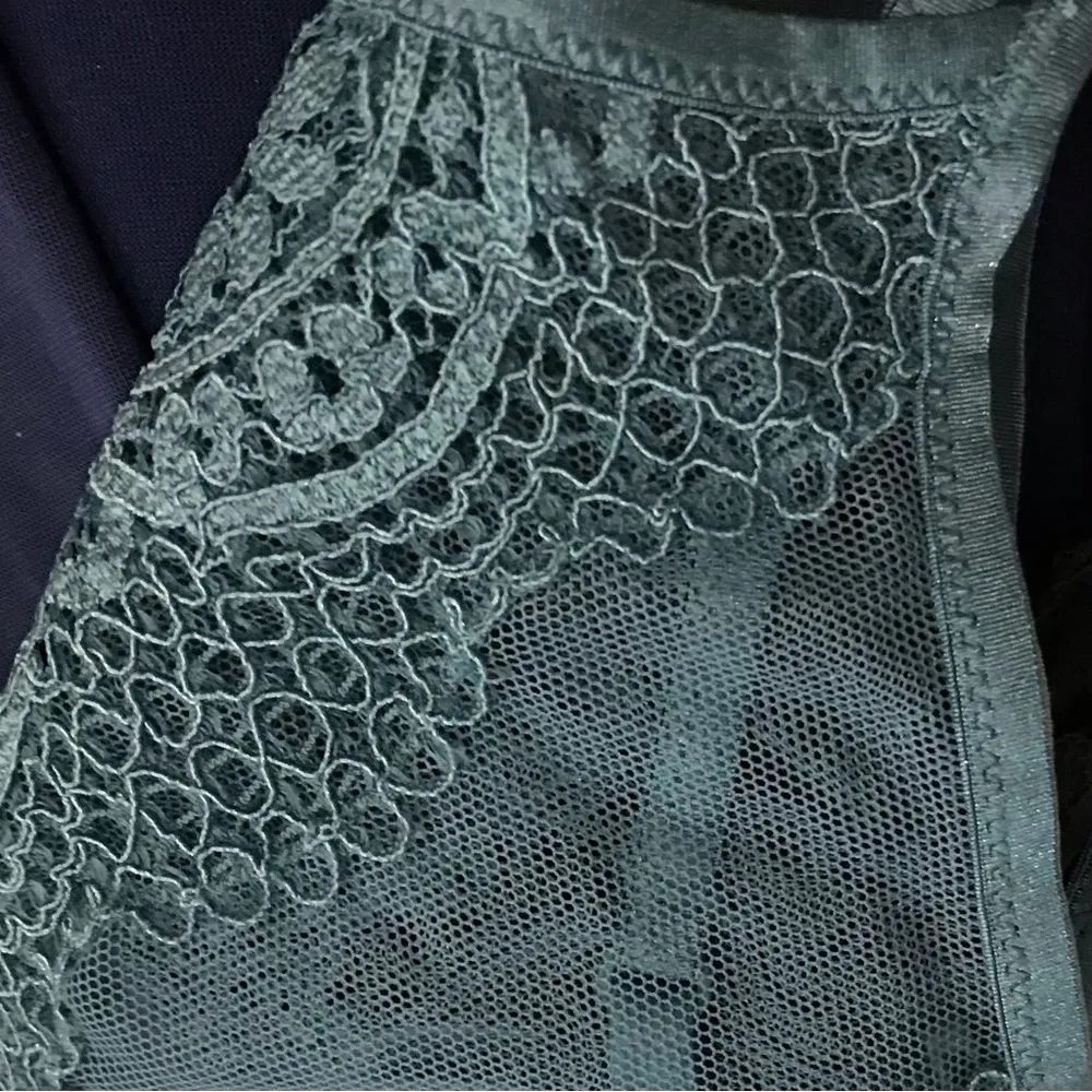 Victoria’s Secret Body by Victoria Muted Teal high neck lace & mesh bralette - Image 11