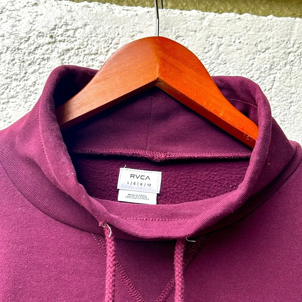 RVCA Smudged Plum Purple Ombre Cropped Mock Neck Sweatshirt - Image 6