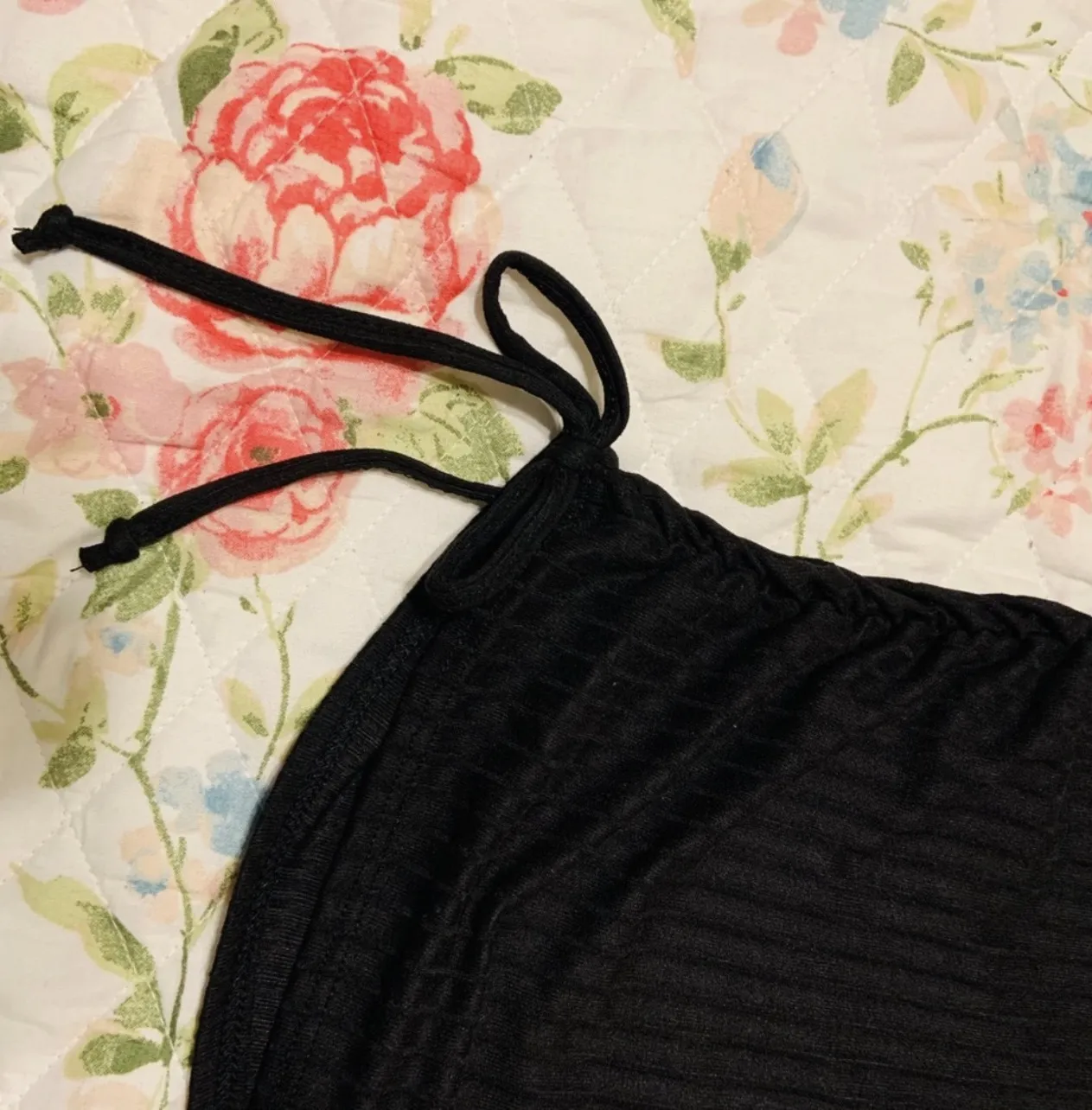 Black Mock Neck Tie Top - Image 2
