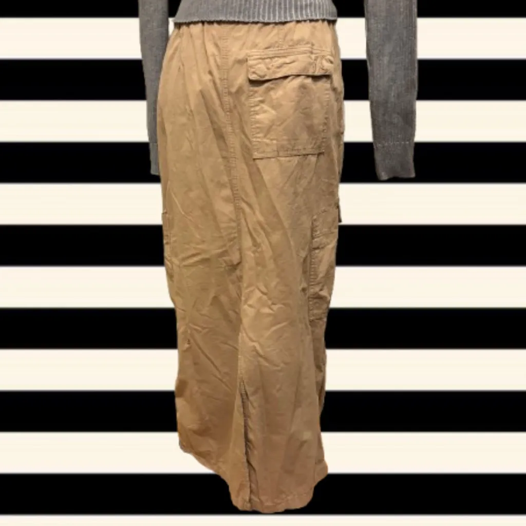 Tan Cargo Drawstring Maxi Skirt - Jaded London - Image 5