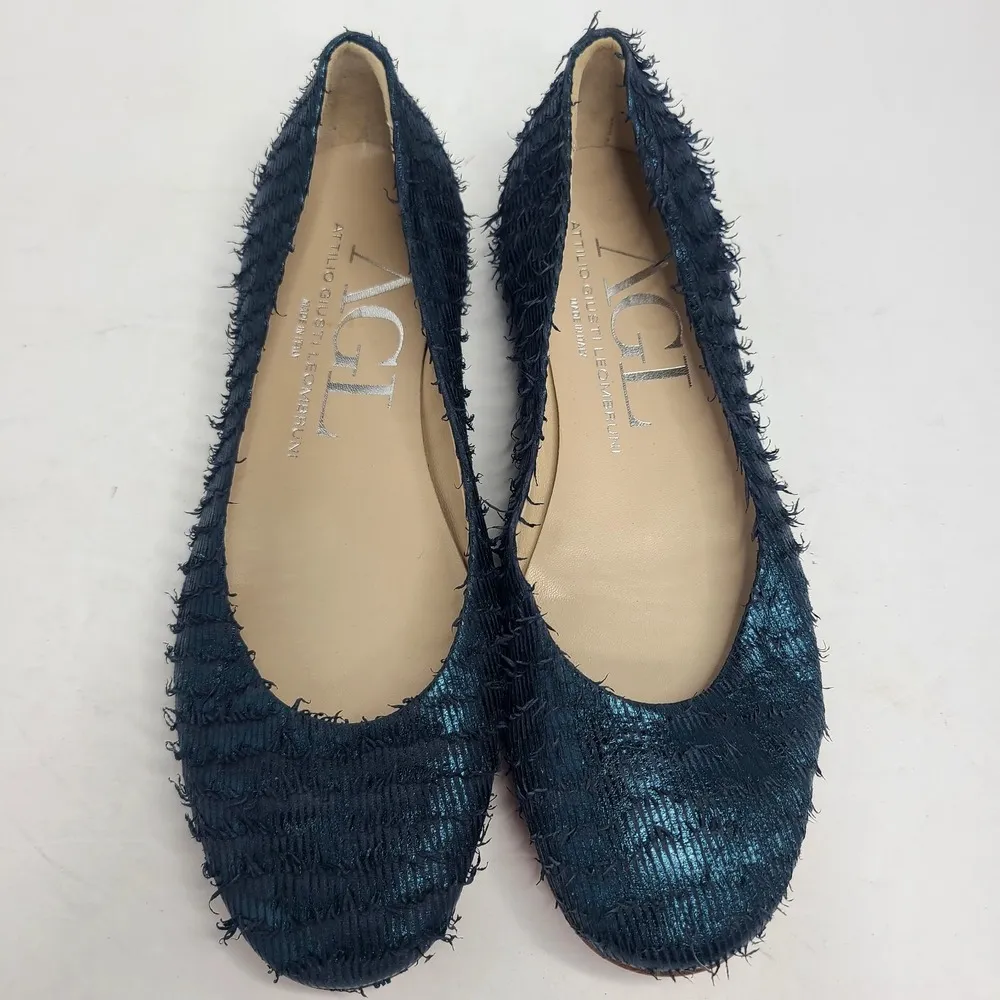AGL Attilio Giusti Leombruni Womens Navy Blue Fringe Ballet Flats Shoes Sz EU 36 - Image 5