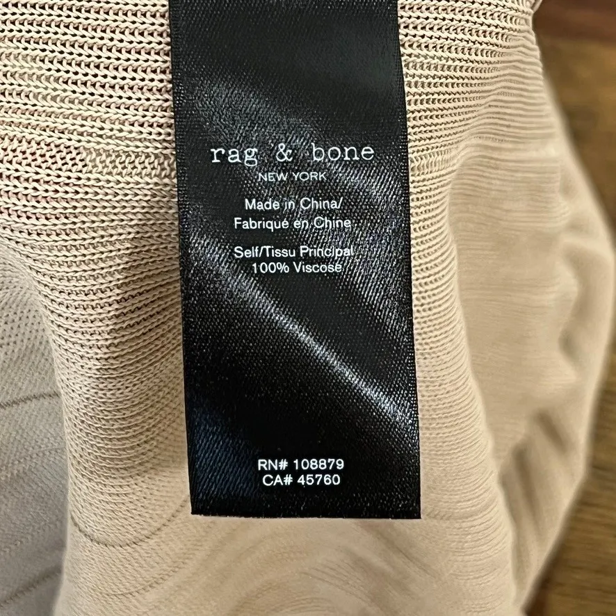 Rag & Bone Womens Peyton Skirt Small NWT $295 Warm Beige Stripe Maxi Knit - Image 6