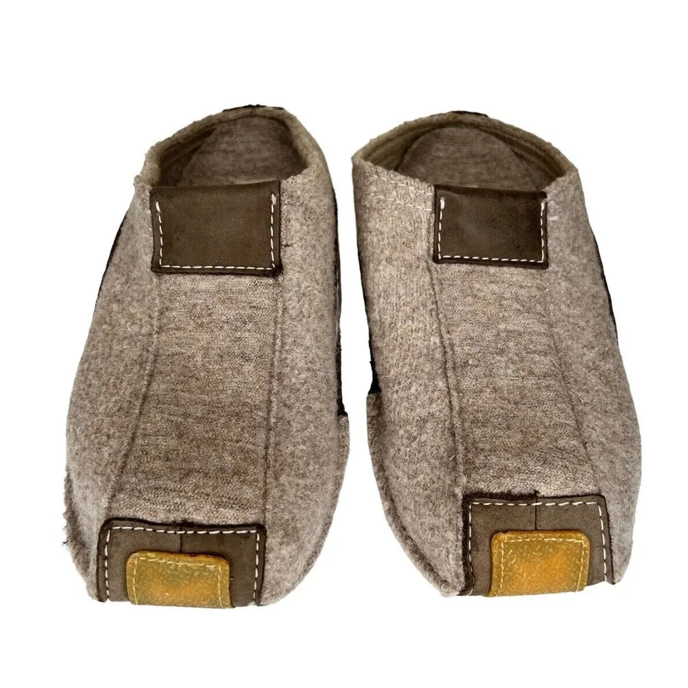 Haflinger Brown Wool Slip On Slippers Low Top Flat Size 40 - Image 3