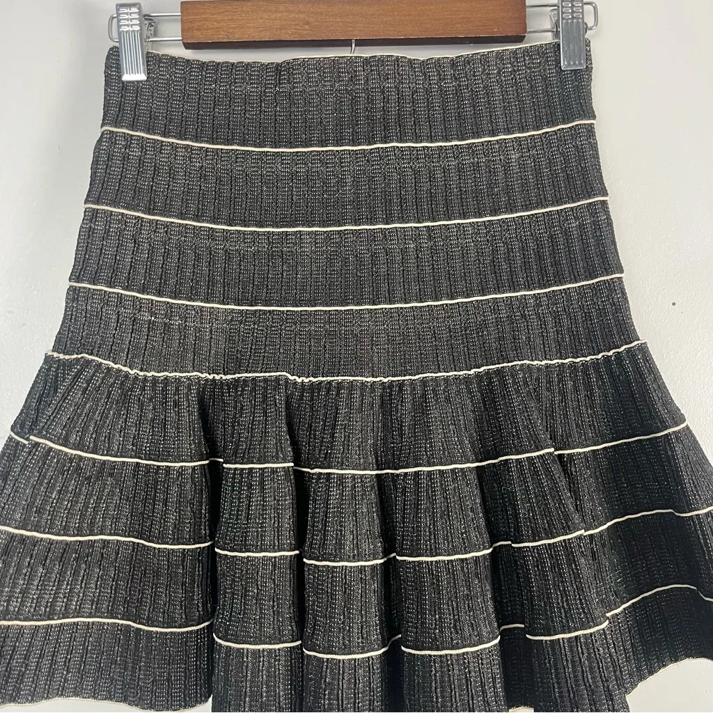 Pleasure doing business drop waist black tan skirt size small Y2K - Image 2