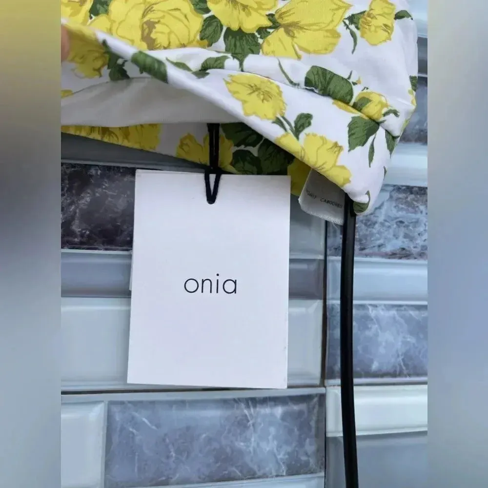 Onia Liberty Yellow Rose Print Zoe Bikini Top Size XS - Image 2