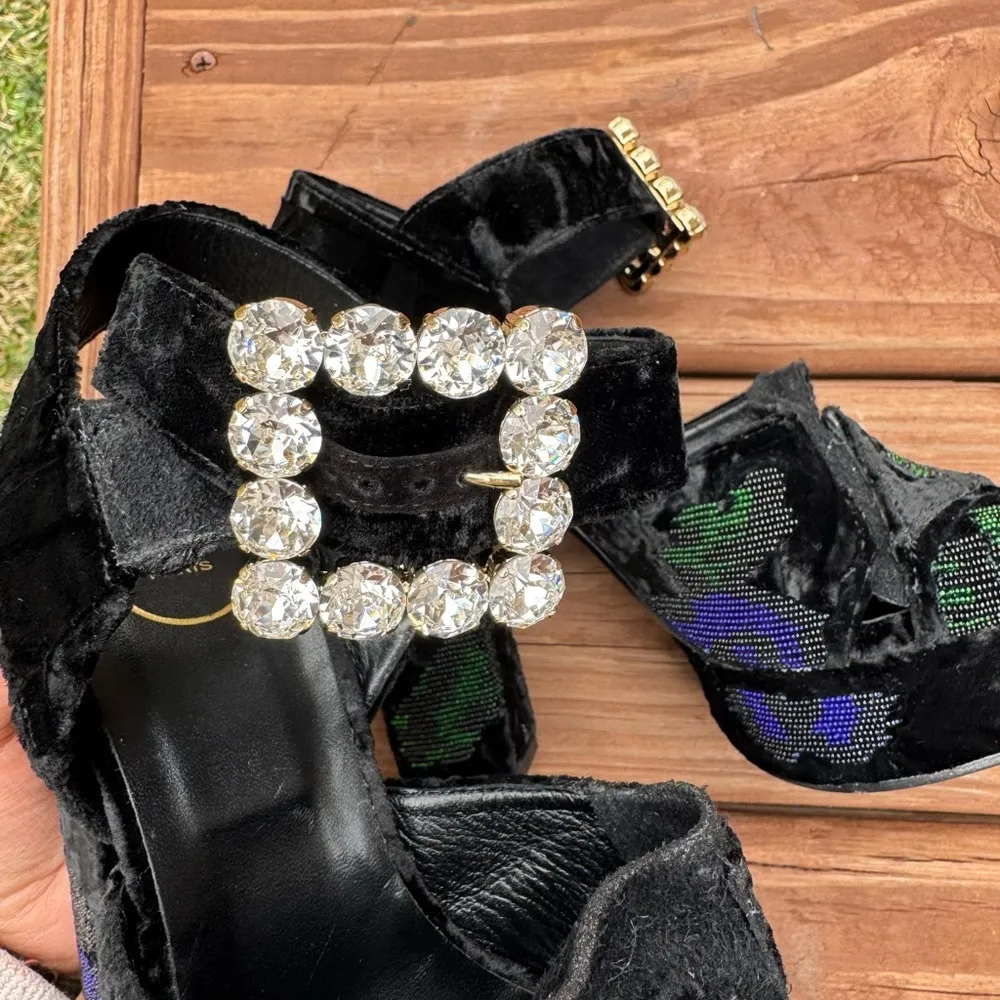 Sandal Cube Crystal, Roger Vivier Size 9.5 Black - Image 10