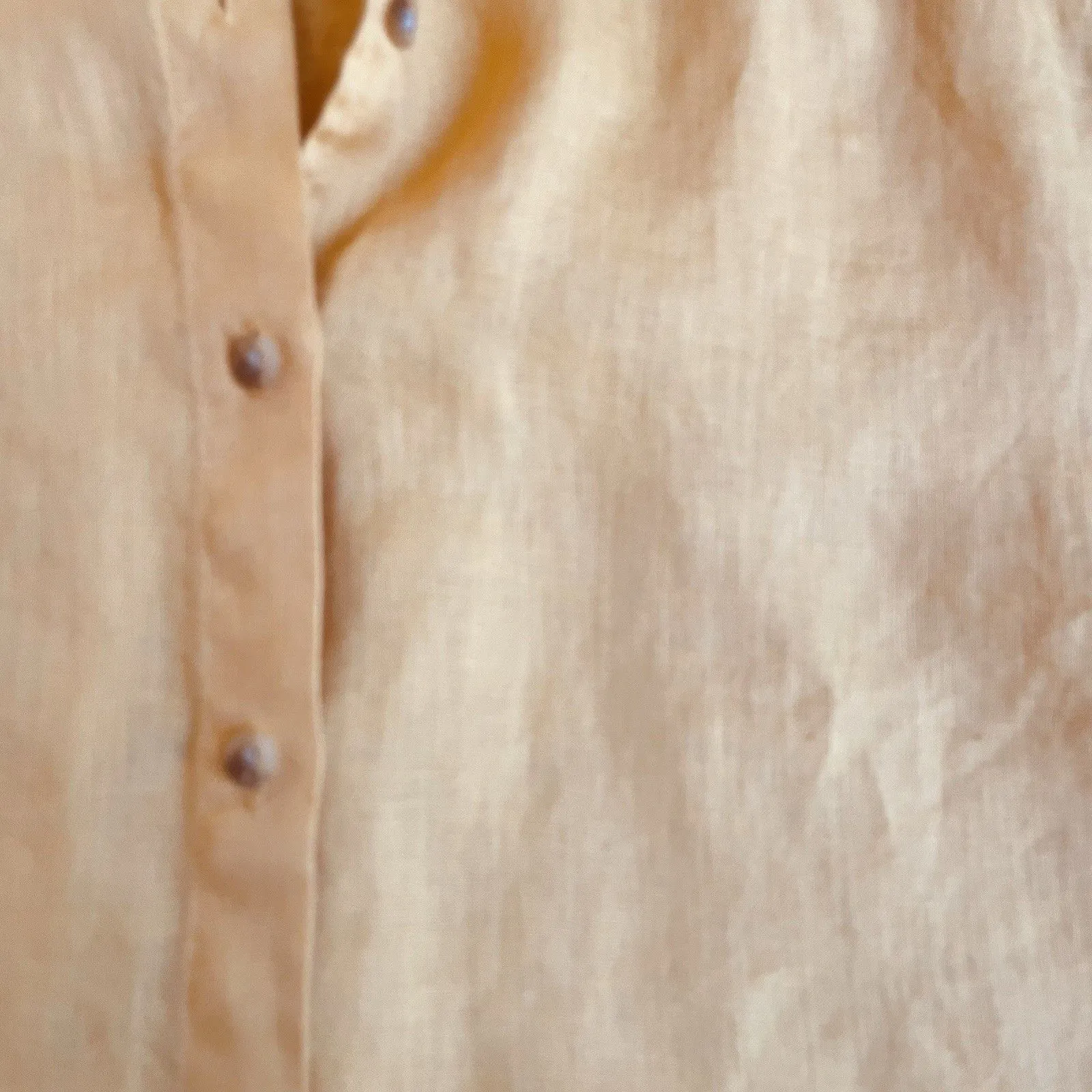 Uniqlo Linen Button Shirt Womens Sm Mustard Yellow Boxy Cropped Japan Minimalist - Image 4