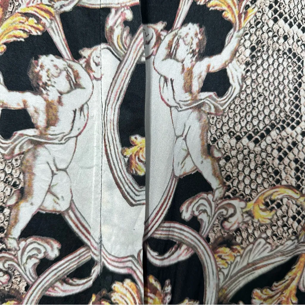 Roberto Cavalli Just Cavalli Women’s 100% Silk Printed Blouse Size 42IT 10 USA - Image 3