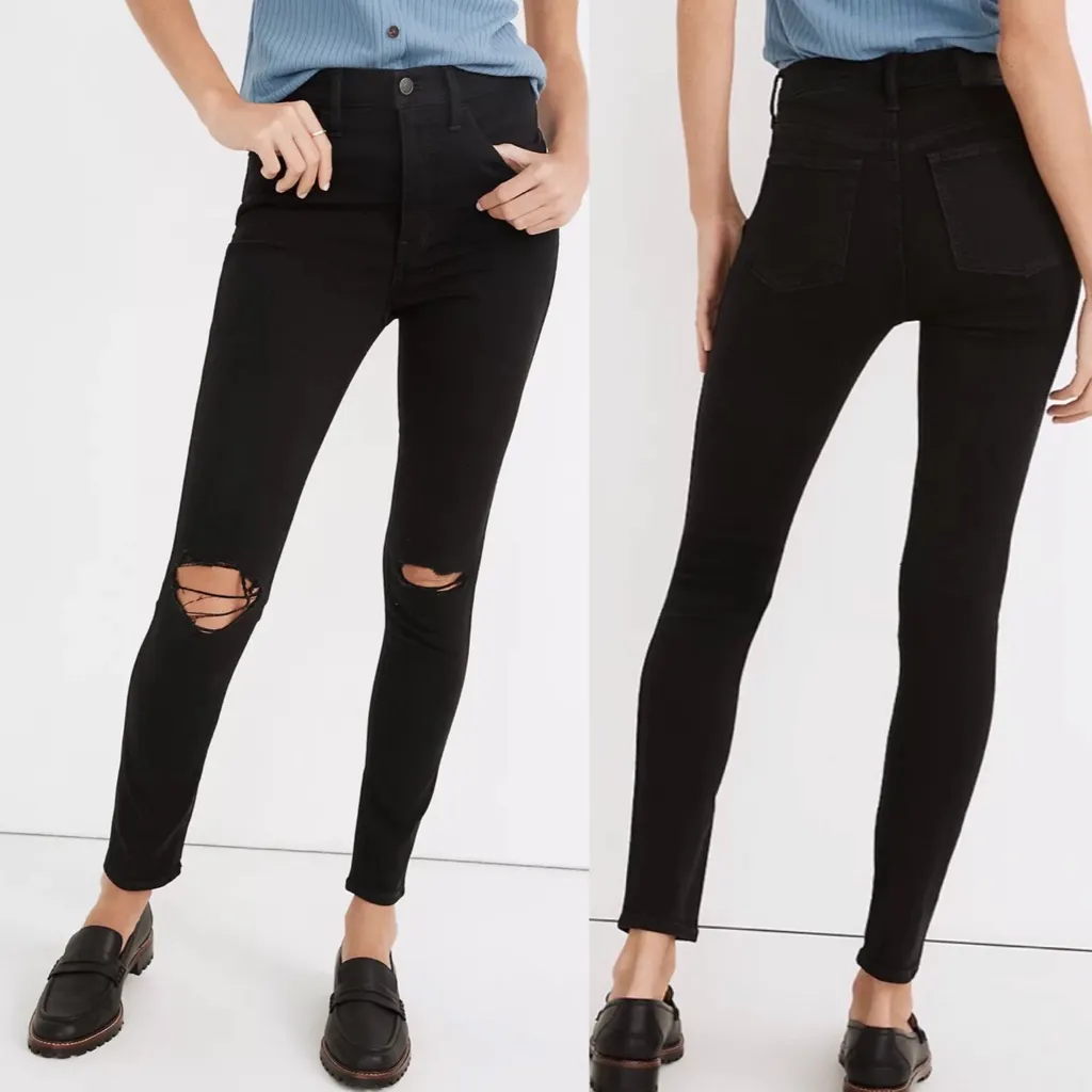 Madewell 10" High-Rise Roadtripper Supersoft Jeans: Davie Wash: Knee-Rip Edition - Image 2