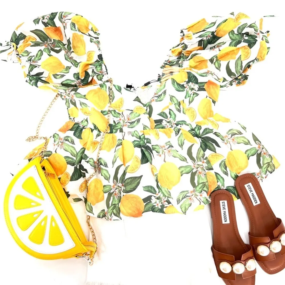 Lemon Slice Shoulder Bag NWT Gold - Image 2