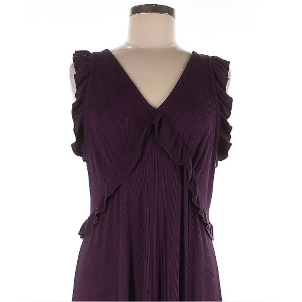 Anthropologie Deep V Ruffled Maxi Dress Size large - Image 5