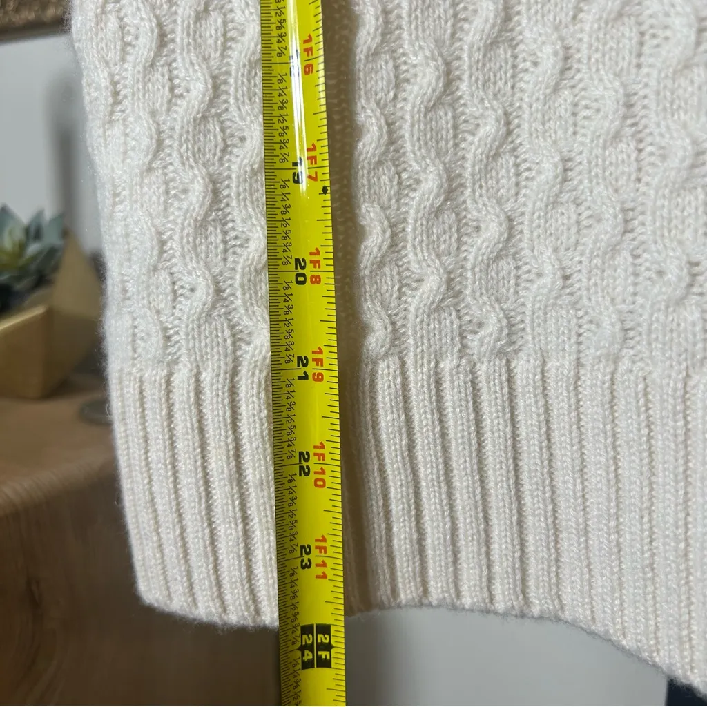 Fabiana Filippi Italy Cashmere Cable Knit Sweater Vest Quiet Luxury Cream Size 4 White - Image 6