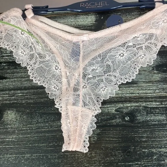 Rachel Roy Pink Unlined Longline Soft Cup Bra & Thong Panty Set 36B L NEW Size undefined - Image 5