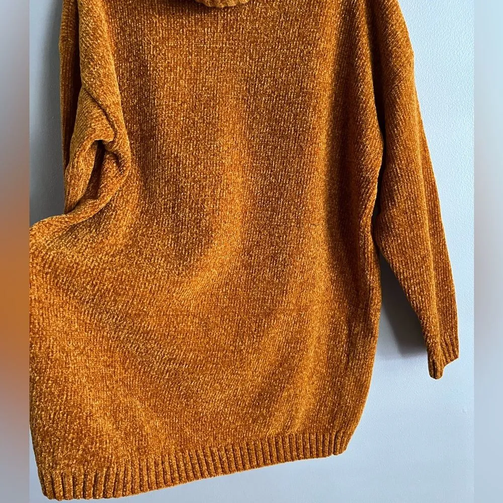 Vintage Melbourne Elements Mustard Chenille Turtleneck Sweater M Oversized Cozy Yellow Size M - Image 4