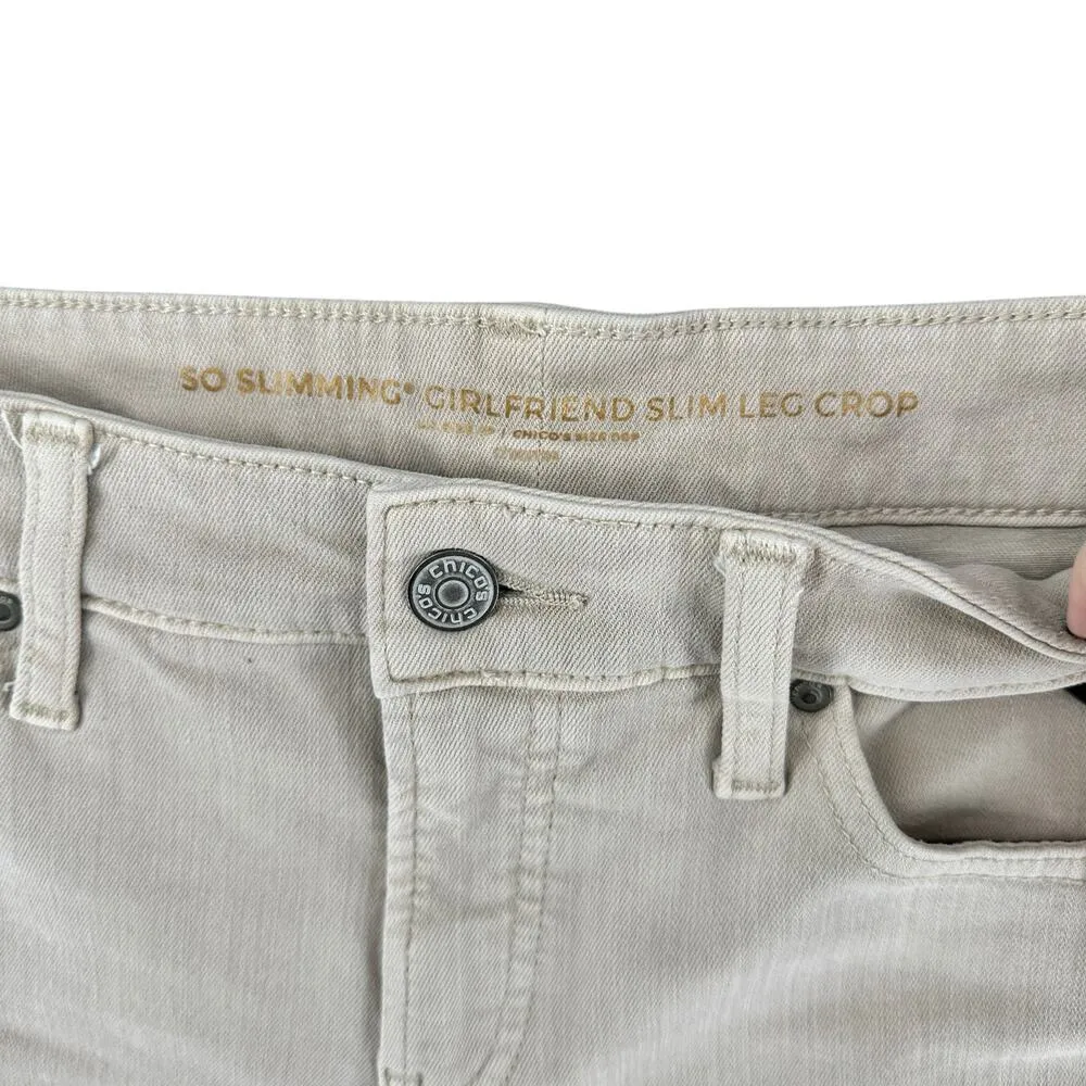 Chicos So Slimming Girlfriend Cut-off shorts Size XS 0 Tan Beige Frayed - Image 2