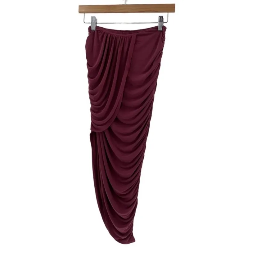 Camila Coelho | NWT Liby Jersey Draped Asymmetrical Midi Skirt in Mauve Size XS - Image 4