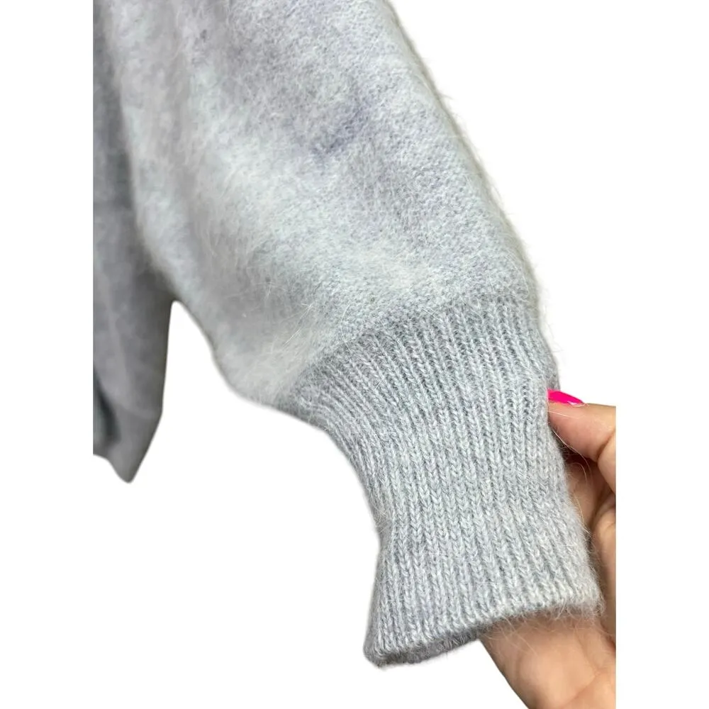 Beldini Vintage Gray Angora Beaded Sweater Cardigan Medium - Image 7