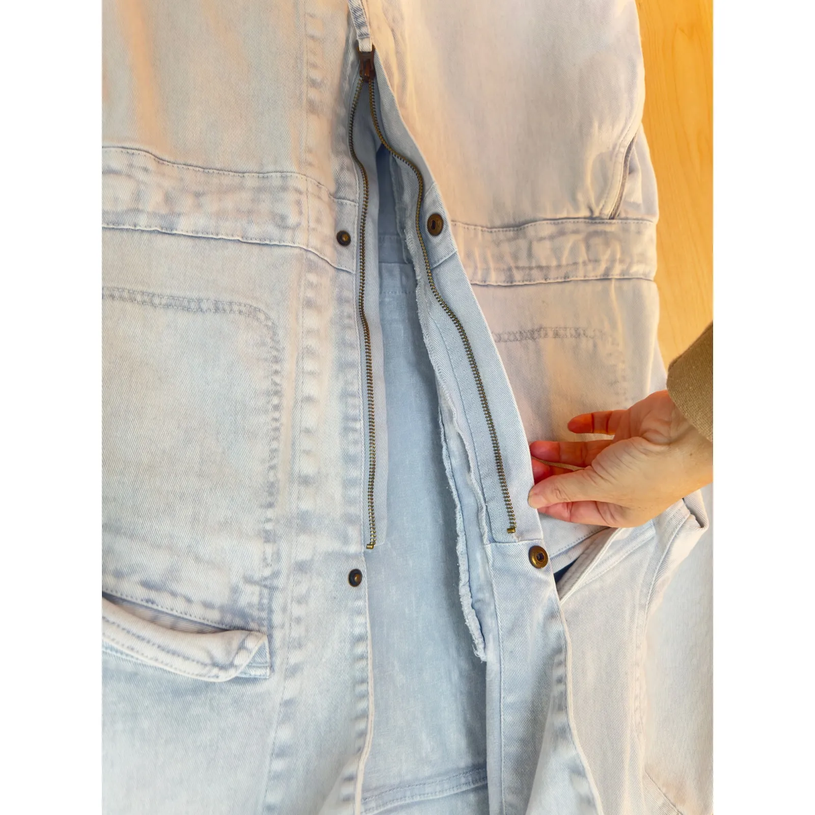 Faherty Blythe Jumpsuit Light Blue Size Large - Image 4