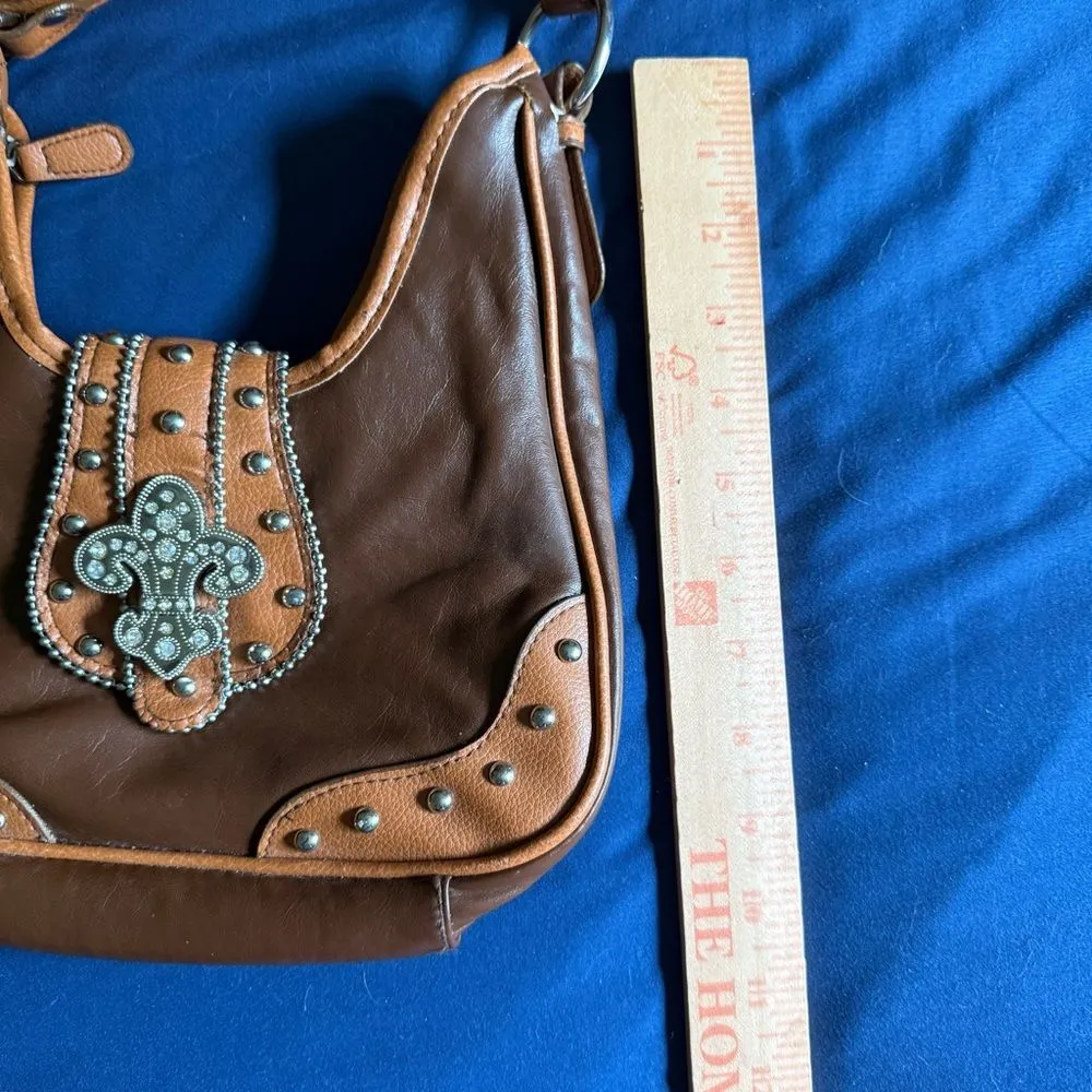 Brown Faux Leather Studded Y2K Women's Bag - Image 7