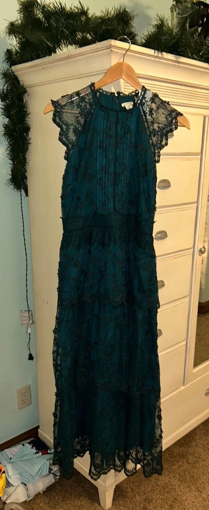 Dark Green Lace Dress - Image 4