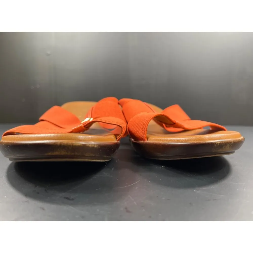 Italian Shoemakers SKU 7751 Womens Orange Wedge Sandals Size 11 - Image 7