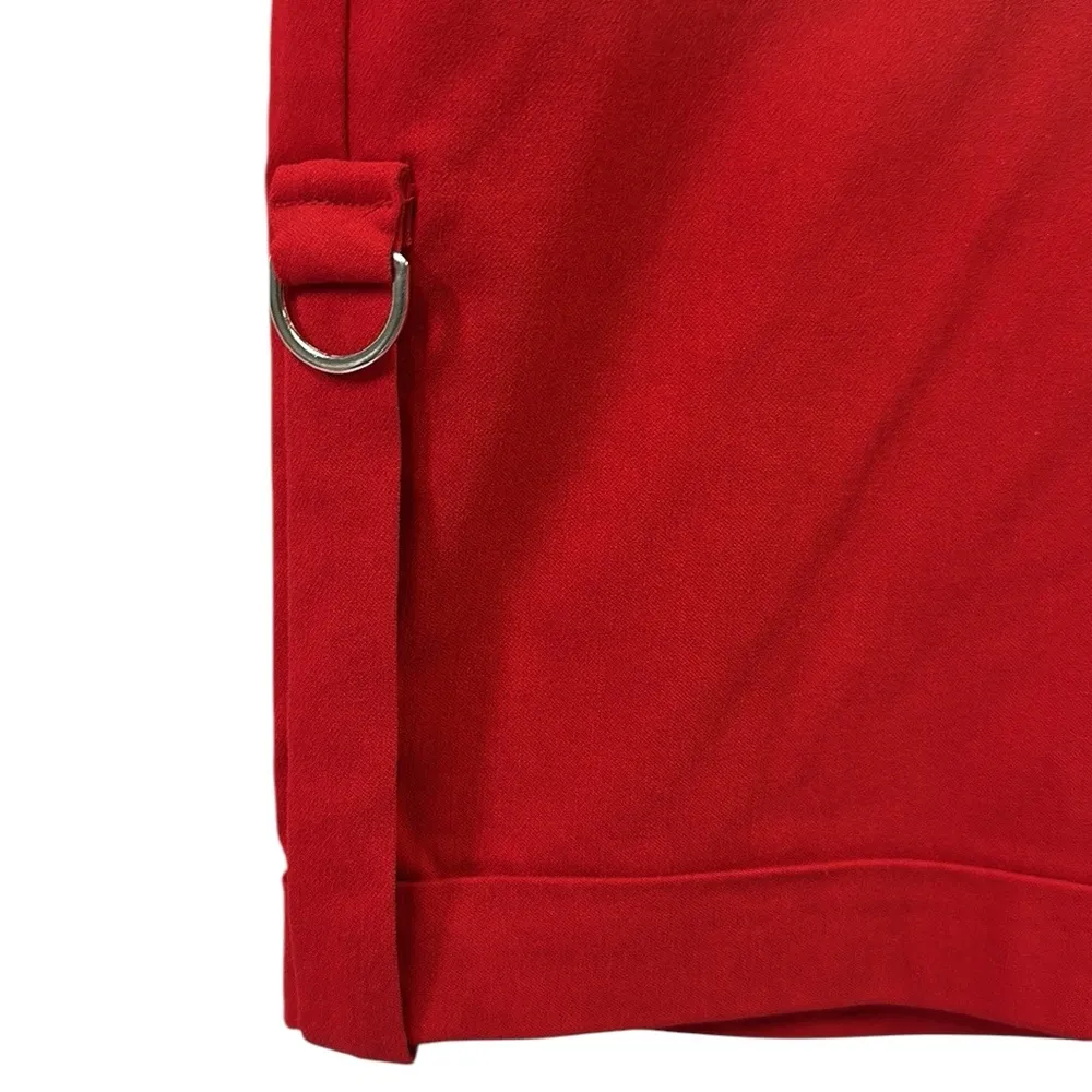 Kate Park Red Bermuda Rayon Stretch High Rise Buckle Tab Pull On Shorts Petite L Size undefined - Image 8