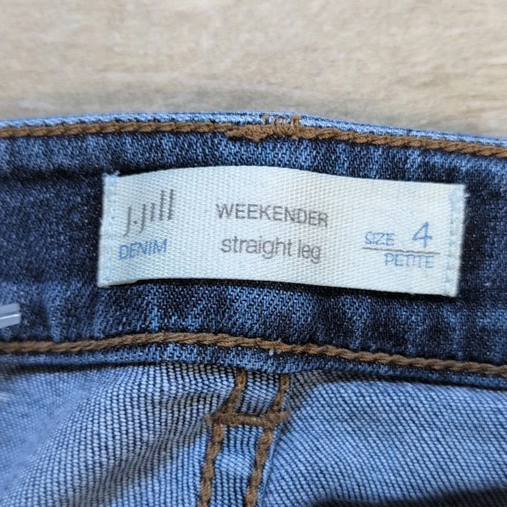 J. Jill Weekender Straight Leg Jeans | J. Jill Petite Straight Leg Jeans Blue Size 4P - Image 3