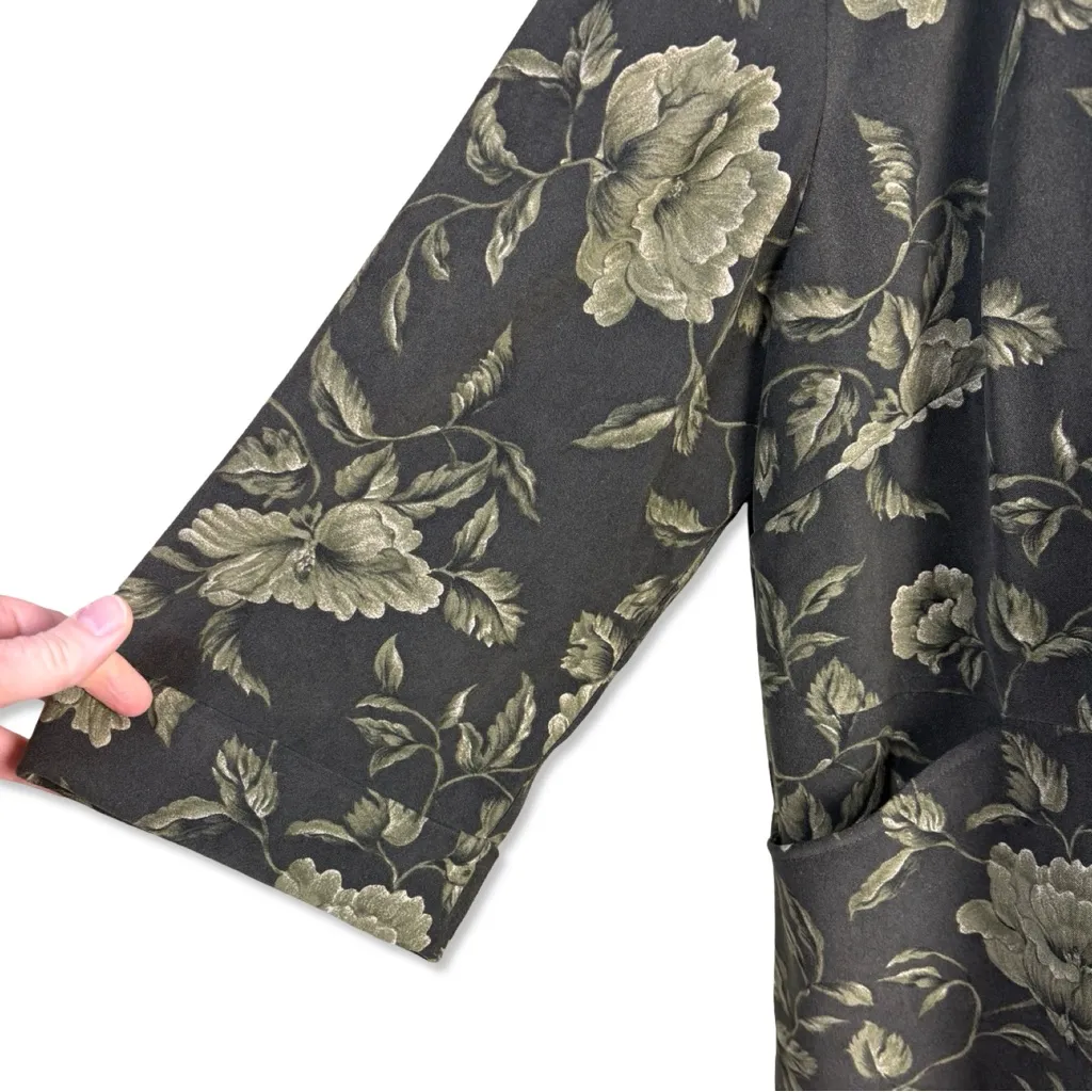 TALBOTS Dark Green Floral Maxi Dress - Image 4