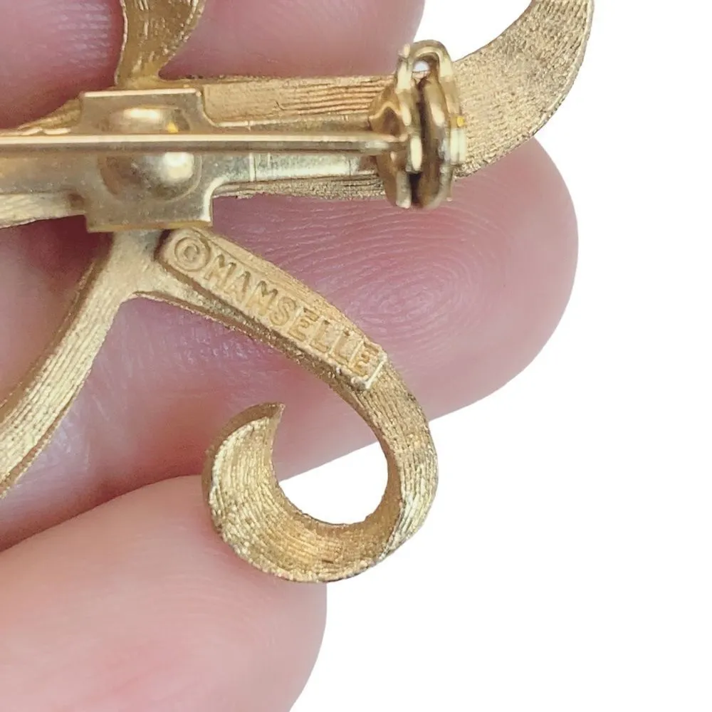 Mamselle Letter K Monogram Goldtone Pin Brooch - Image 5