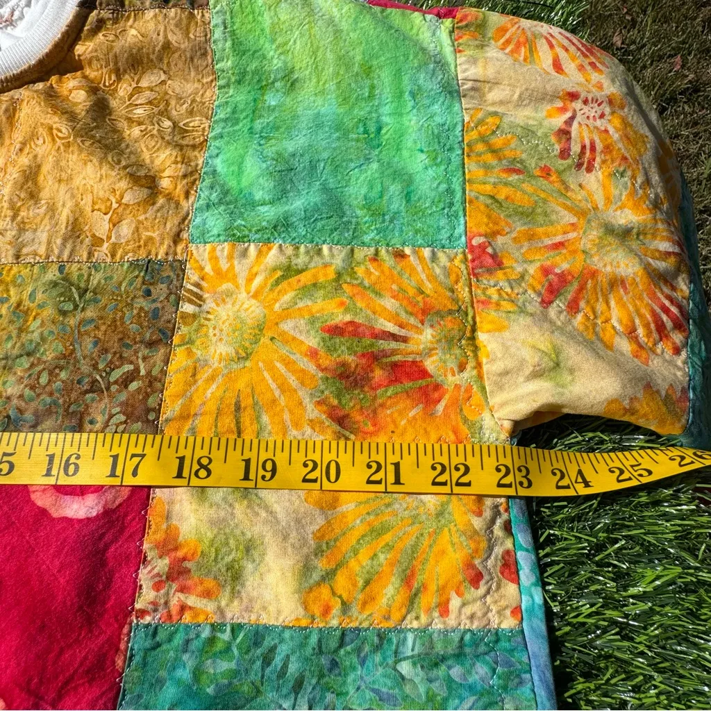 Old Navy Patchwork Batik Print Sweatshirt Multicolor Crewneck Women’s Size L - Image 8