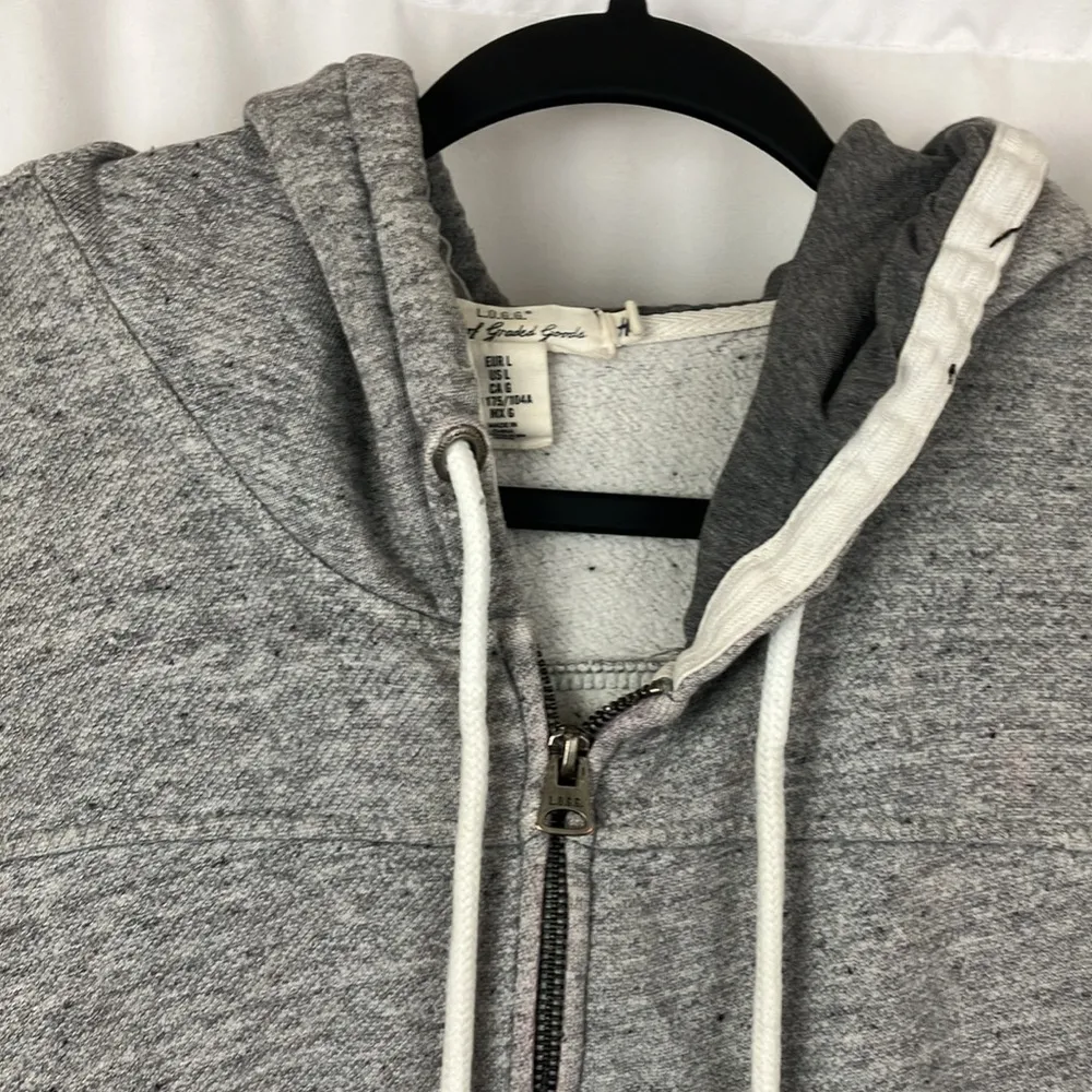 H&M L.O.G.G Grey distressed full zip up hoodie sweatshirt size large - Image 2