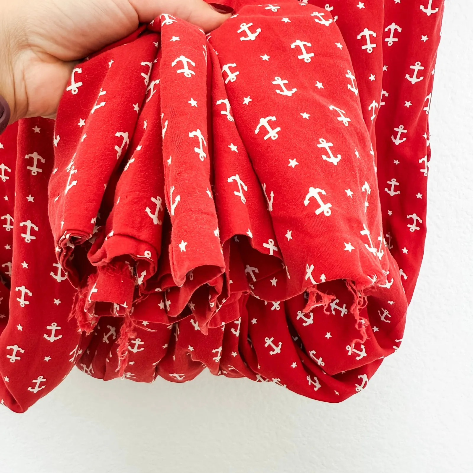 VTG Alexander Campbell Womens‎ Dress Size 12 Red Short Sleeve Nautical Coastal - Image 8