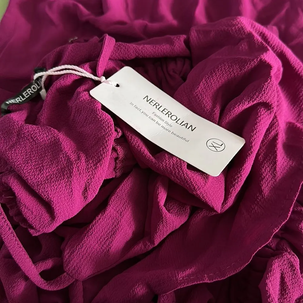 Women's Adjustable Strappy Split Summer Beach Casual Midi Dress (199) Pink Size XL - Image 5