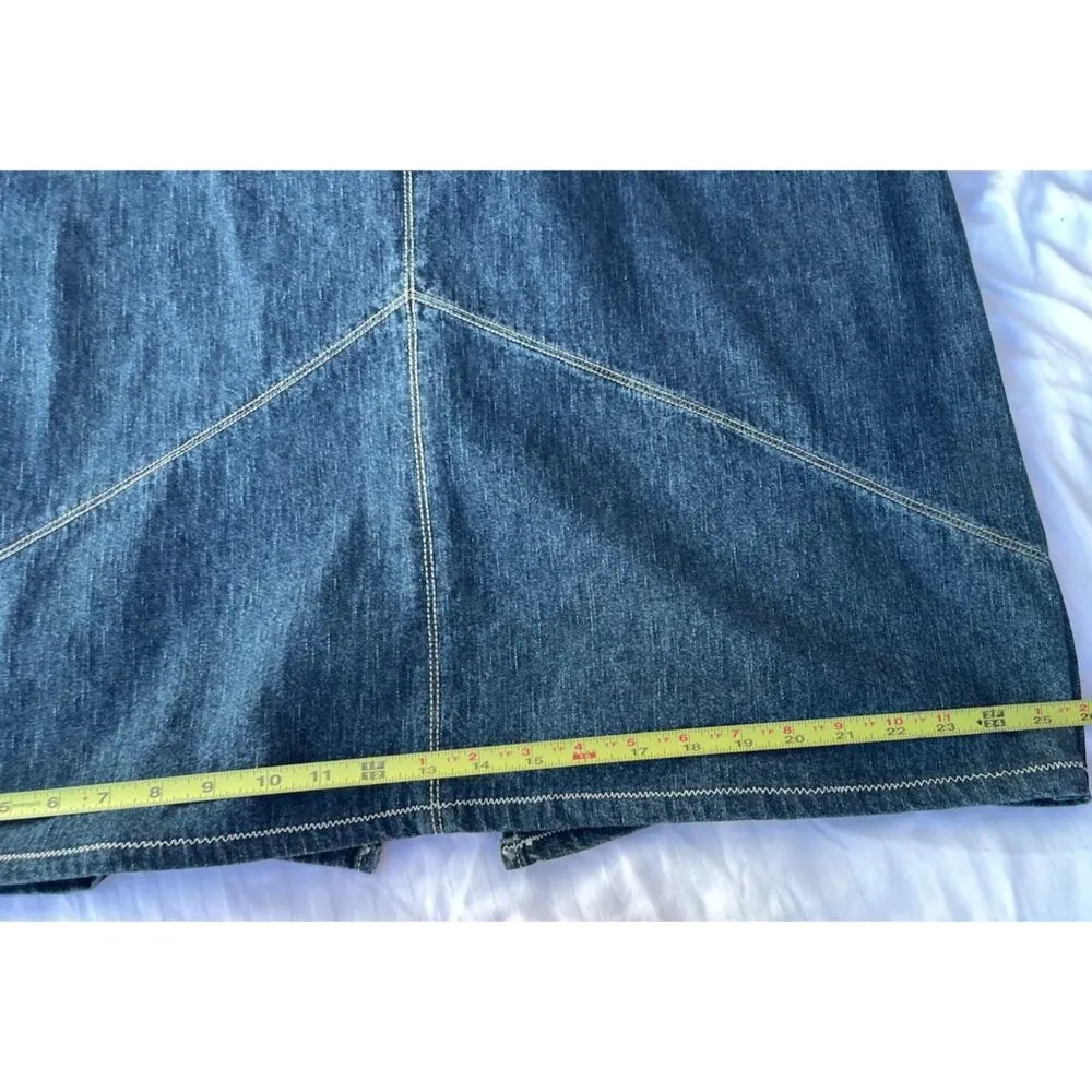 Vintage Faded Glory Denim Jean Long Skirt Women’s sz 20W Western Boho String - Image 6