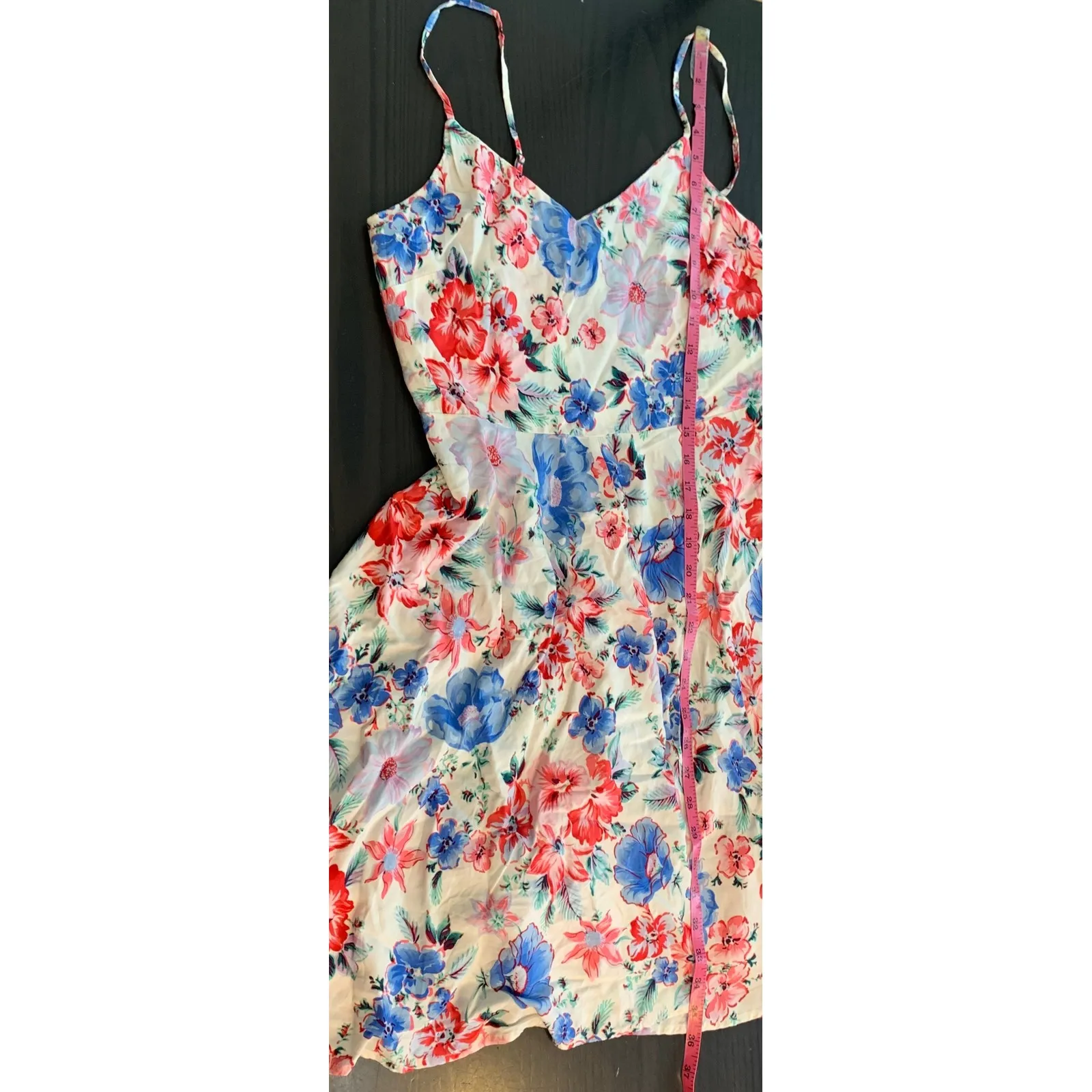 GAP Women's Slip Dress Floral Print Smocked Camisole White Blue Pink Size S - Image 12