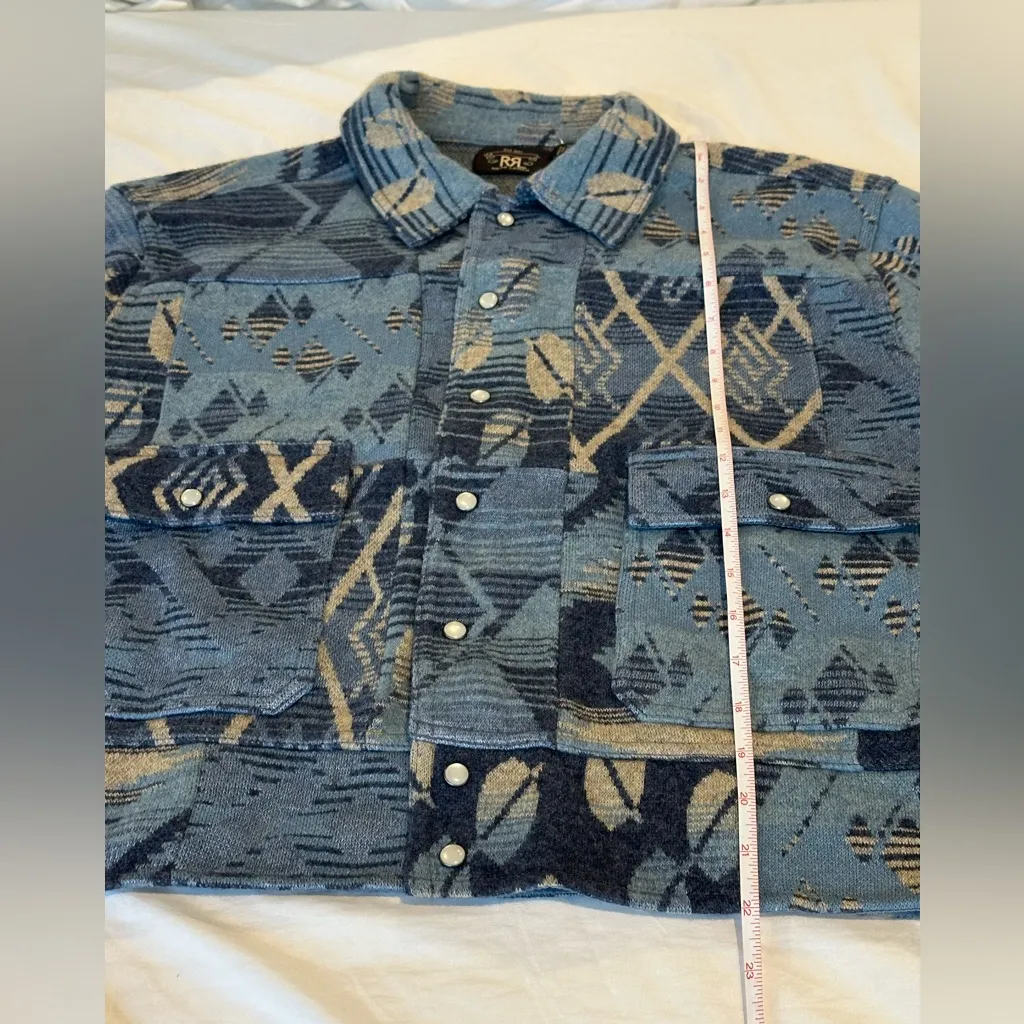 Double RL Ralph Lauren Southwestern jacket Wool linen cashmere blend NWT Blue Size undefined - Image 12