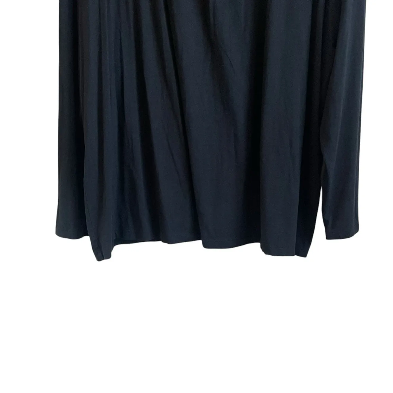 Lands End Women Top 2X‎ Black Gathered Scoop Neck Minimalistic Flowy Relaxed - Image 5